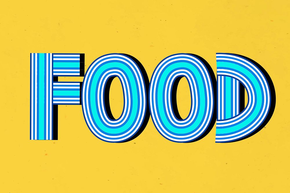 Retro food psd concentric font calligraphy hand drawn