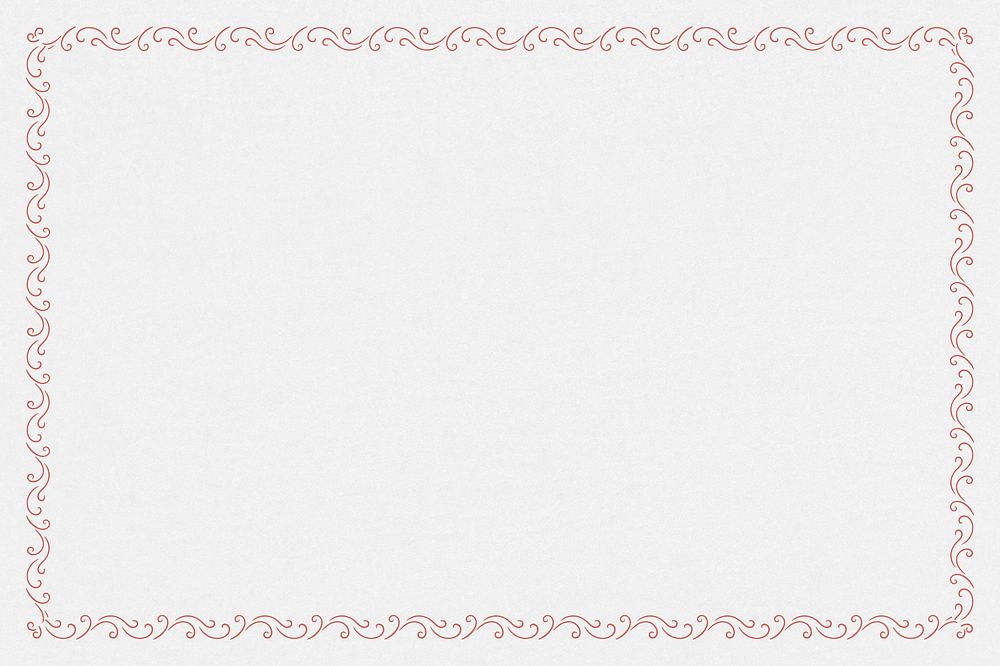 Red swirl frame element on a gray background