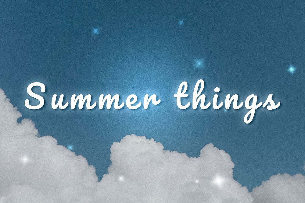 Summer things neon light typography text