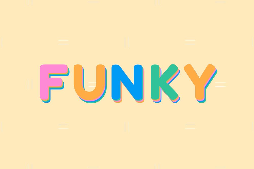 Funky letter pastel colored rounded font illustration