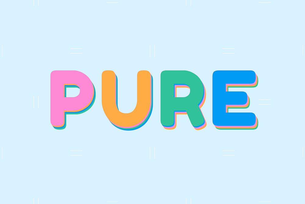 Pure word typography boldface font 