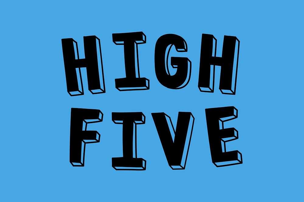 High five psd word typography