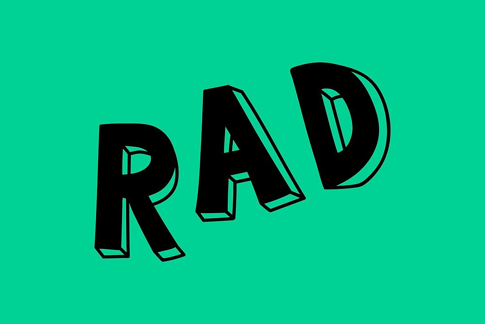 Rad boldface psd word typography