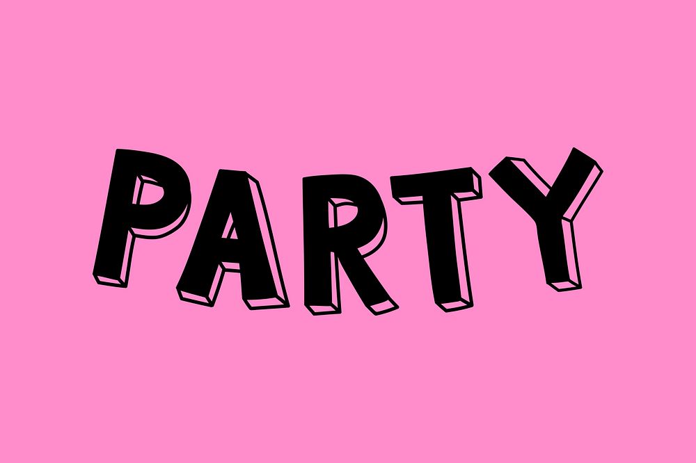 Party boldface psd word typography