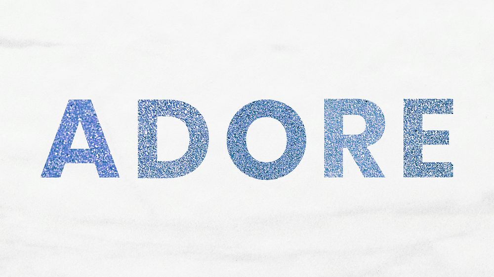 Glittery Adore blue typography with marble texture wallpaper