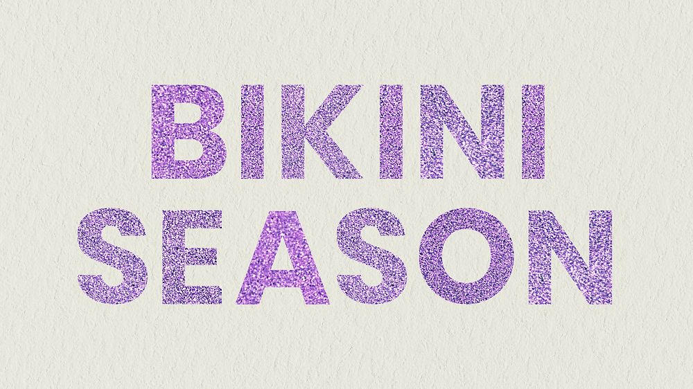 Purple Bikini Season glittery text typography wallpaper