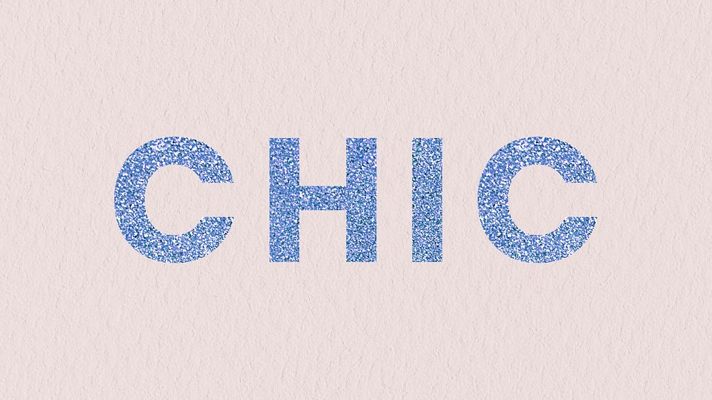 Glittery blue Chic typography trendy wallpaper