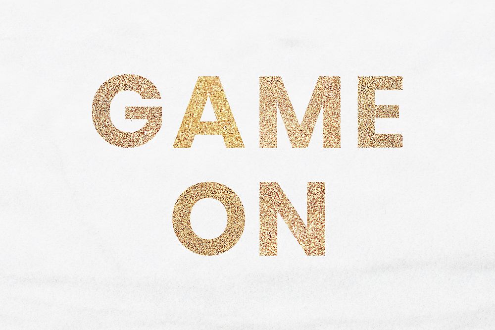 Glittery game on typography wallpaper background