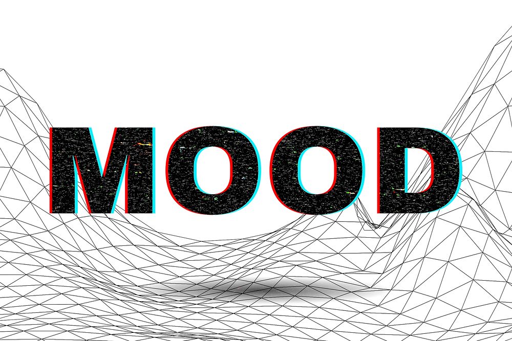 Text MOOD typography wavy background