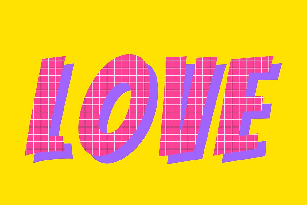 Love word comment typography vector