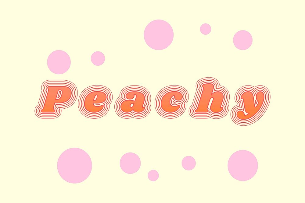 Peachy word retro typography vector