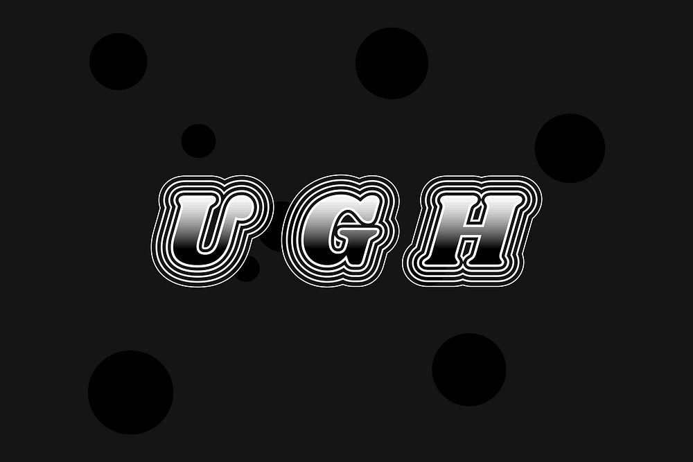 Ugh retro interjection typography vector