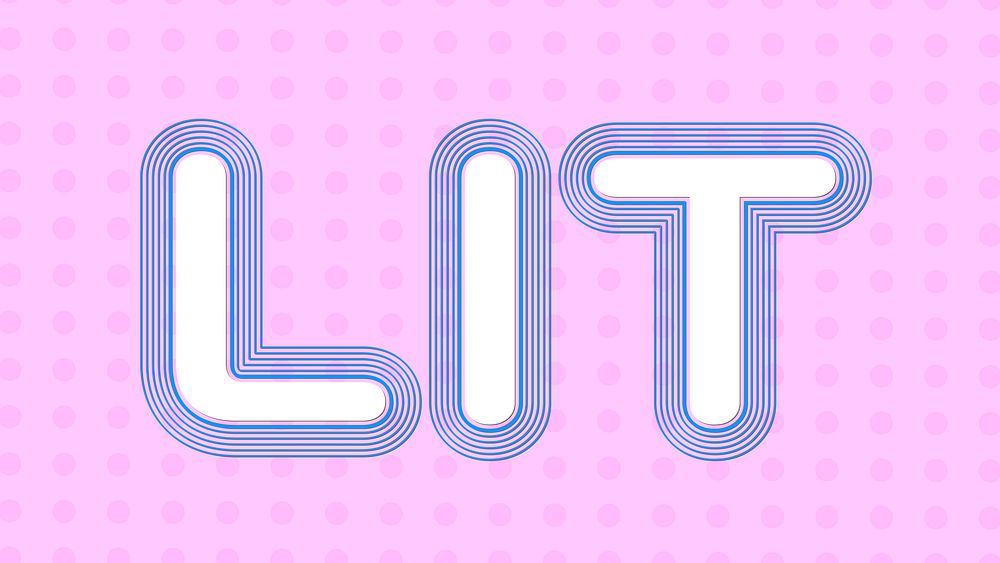 Lit funky offset stroke lettering vector