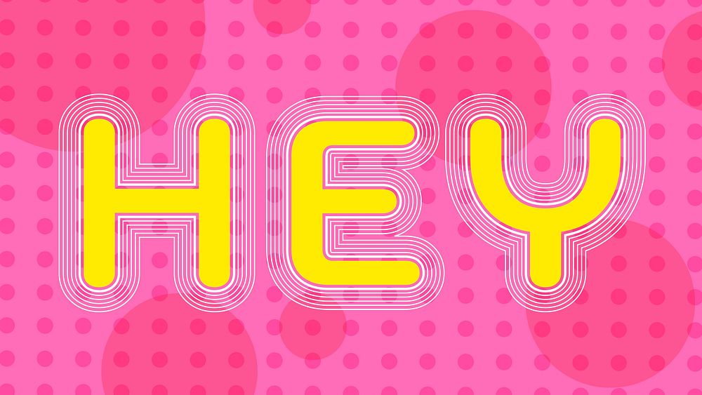 Hey message funky offset typography