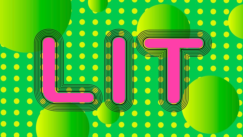 Lit offset stroke lettering vector