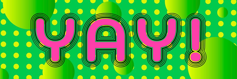 Funky yay offset stroke vector