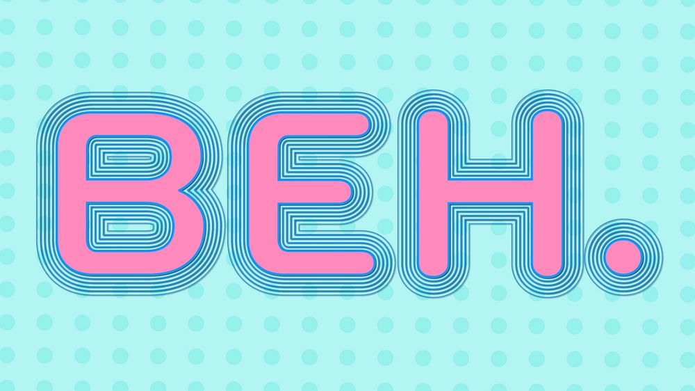 Funky offset beh stroke typography