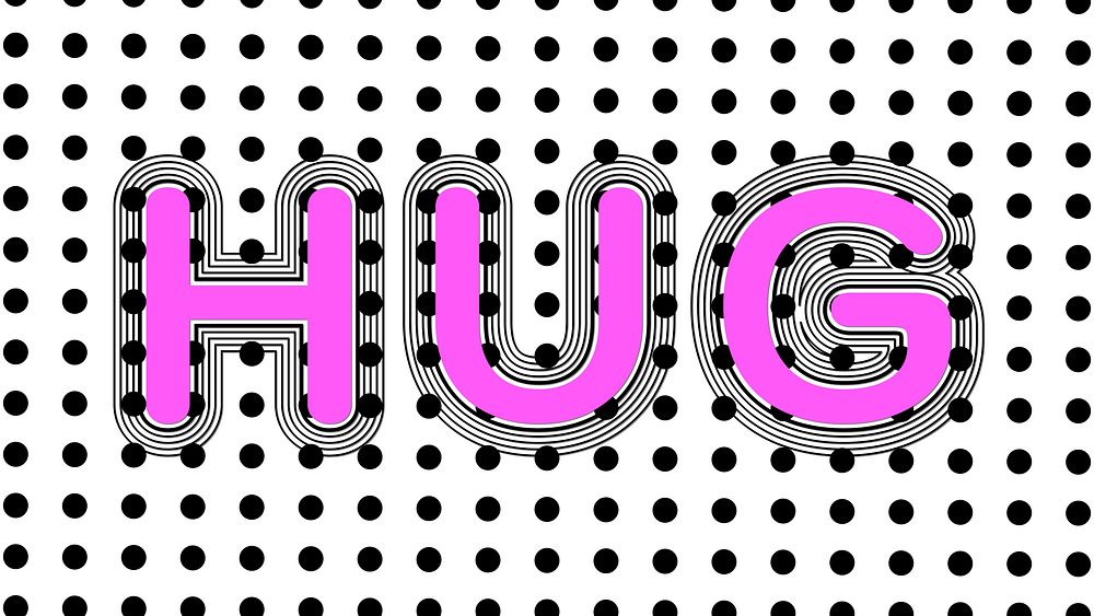 Hug ripple effect funky typography