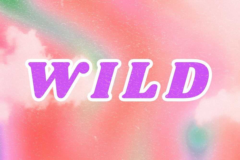 Wild peachy pink word typography abstract wallpaper