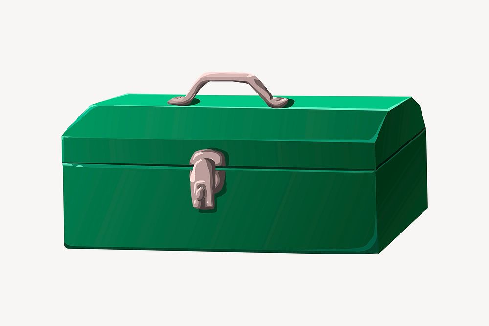 Green toolbox clipart, Glitch game illustration vector. 