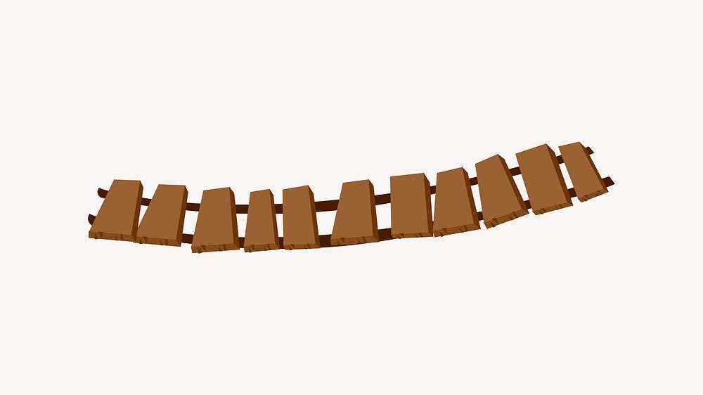 Wooden bridge clipart, Glitch game illustration vector. Free public domain CC0 image.