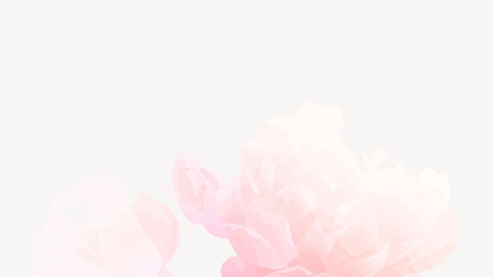 Pink flower watercolor desktop wallpaper, background design vector