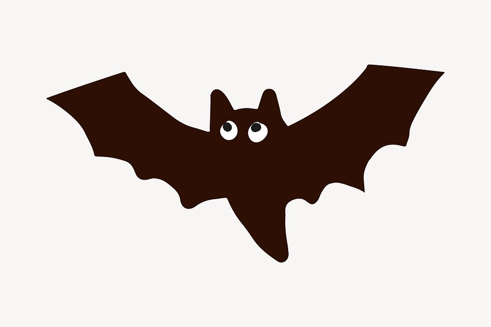 Black bat collage element, Halloween design vector