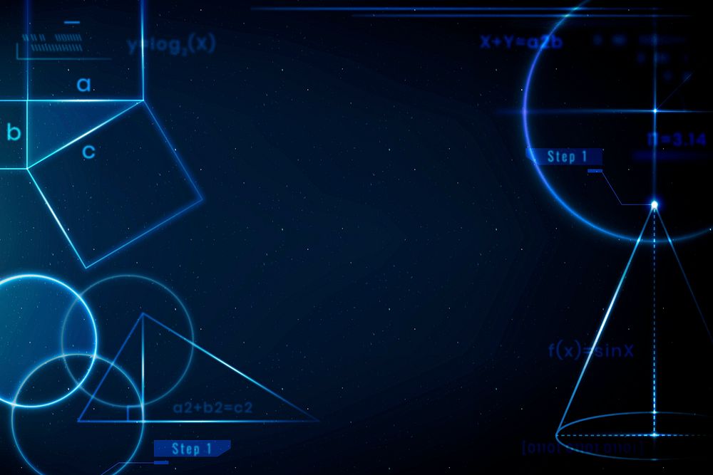 Blue mathematics background, geometric shape design