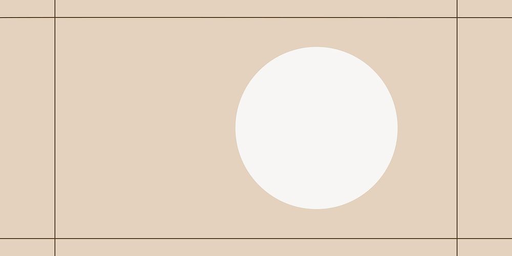 Beige round frame, brown background vector