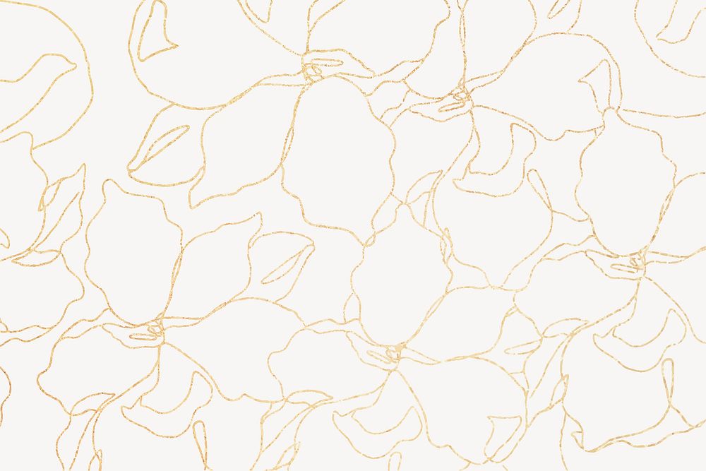 Rose petals pattern background, gold aesthetic design vector