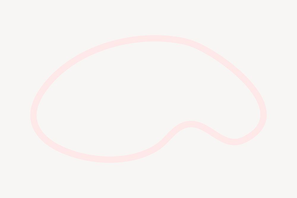 Pink oval shape, aesthetic line art element vector