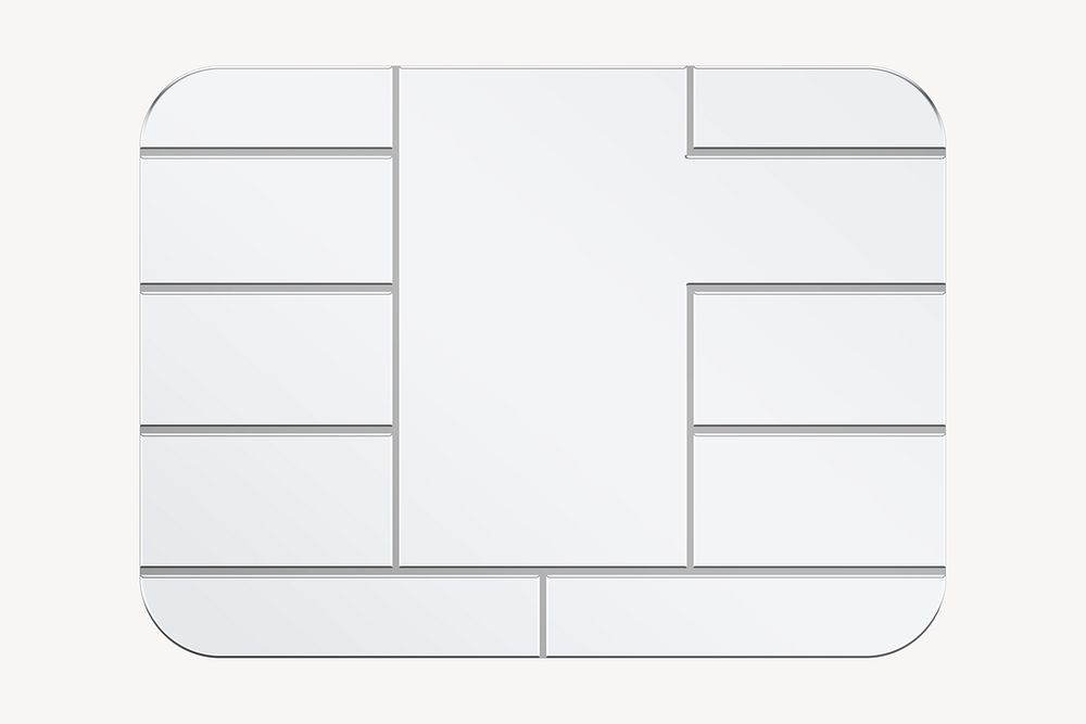 Silver credit card chip design element psd