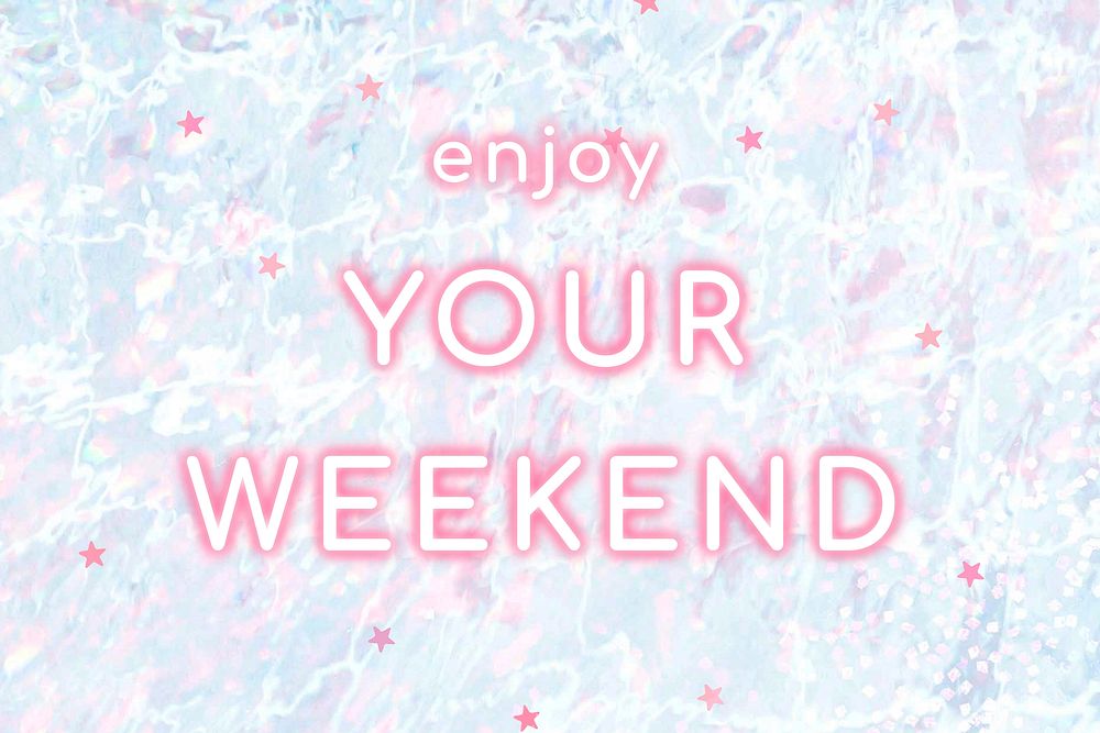 Neon enjoy your weekend vector text