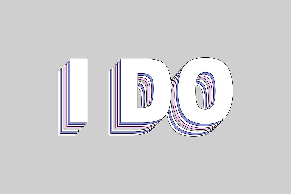 I do layered typography retro word