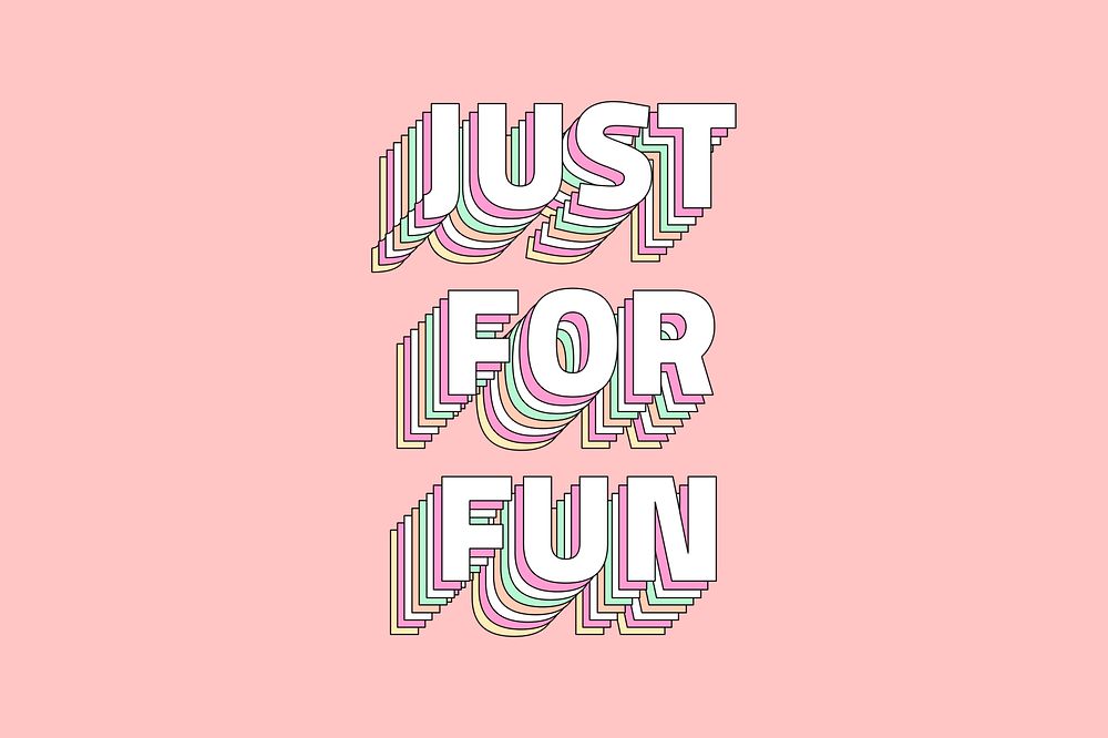Just for fun layered typography retro word