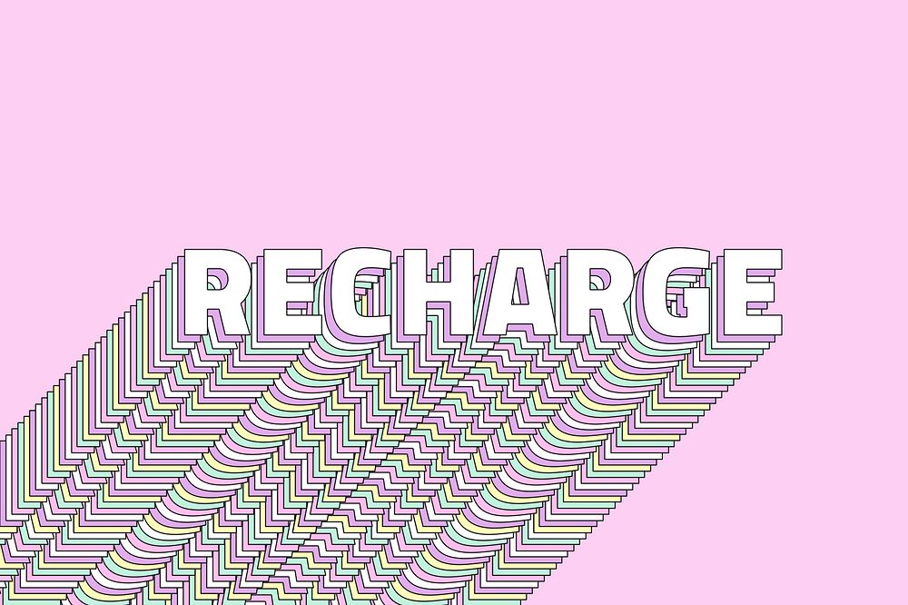 Text Recharge layered typography retro