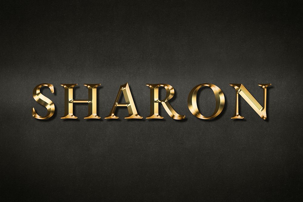 Sharon typography in gold effect design element