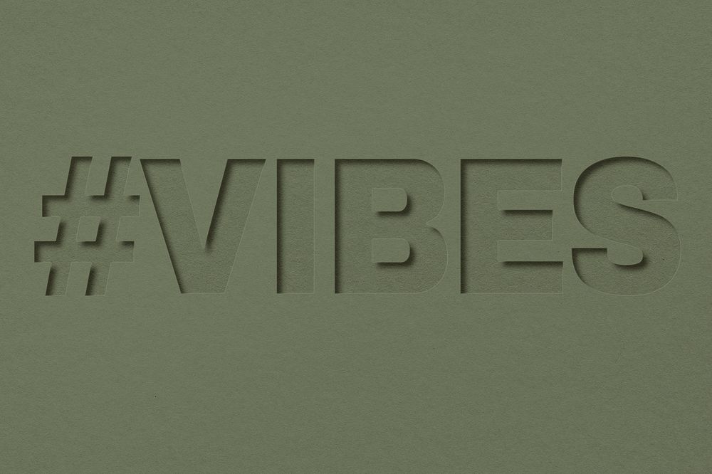 Vibes text cut-out font typography