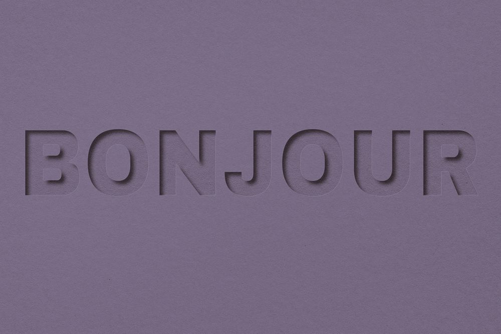 Bonjour text cut-out font typography
