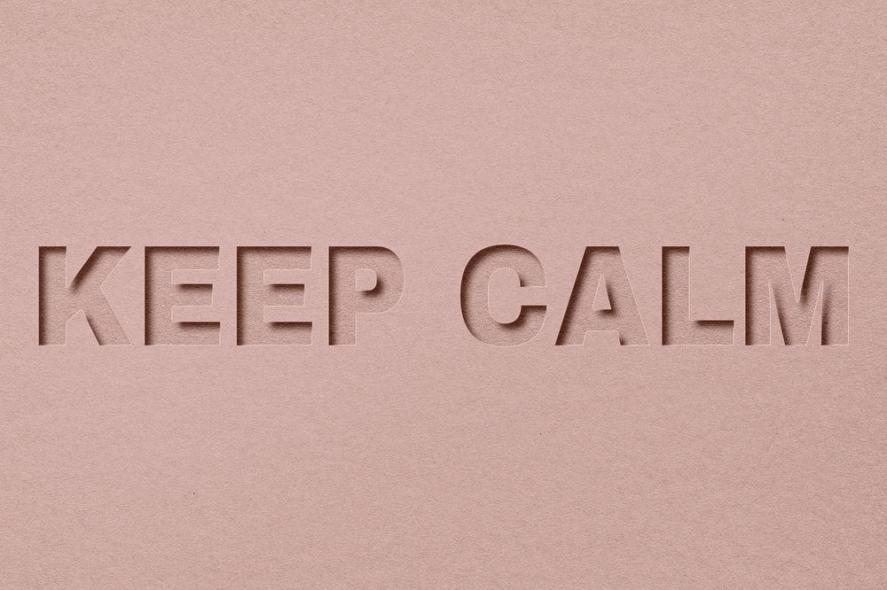 Keep calm word bold paper cut font typography