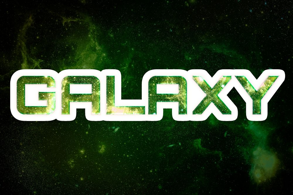 Green GALAXY galaxy psd sticker word typography