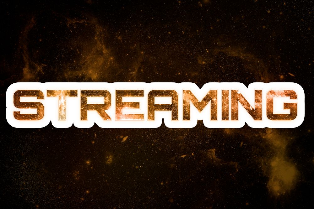 Brown STREAMING galaxy sticker psd word typography
