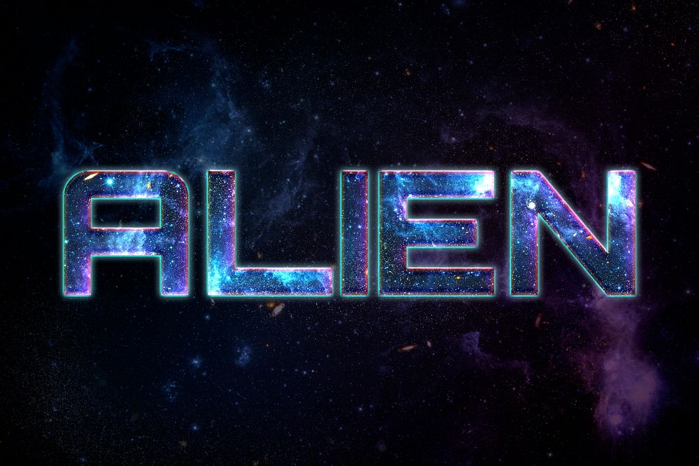 ALIEN word typography text on galaxy background