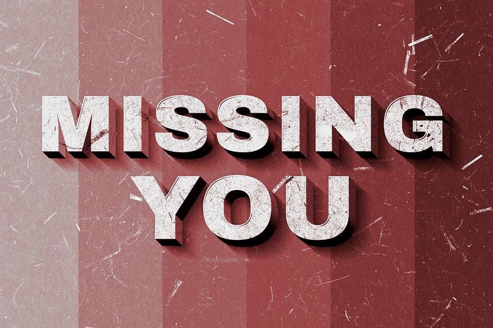 3D Missing You red quote paper font typography wallpaper