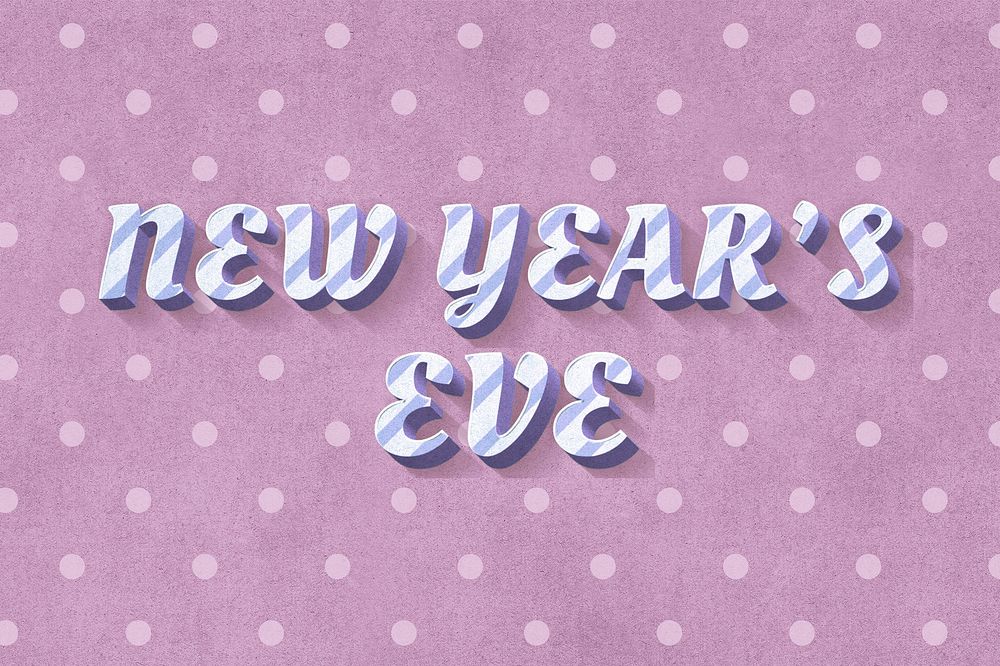 New year's eve 3d vintage word clipart
