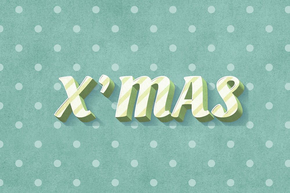 X'mas word striped font typography