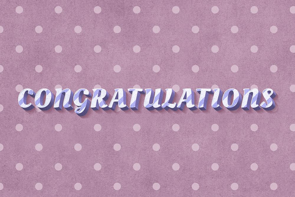 Congratulations word striped font typography