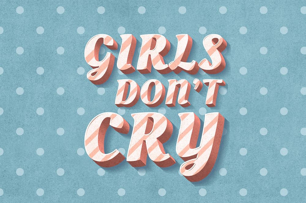 Girls don't cry word candy cane typography