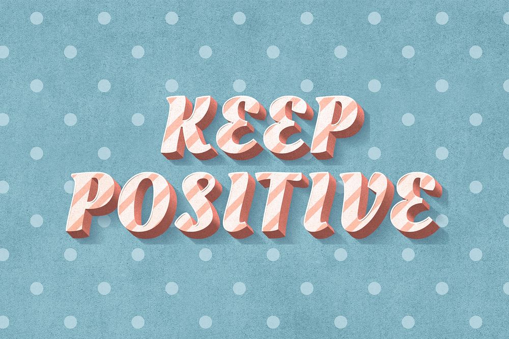 Keep positive word candy cane typography