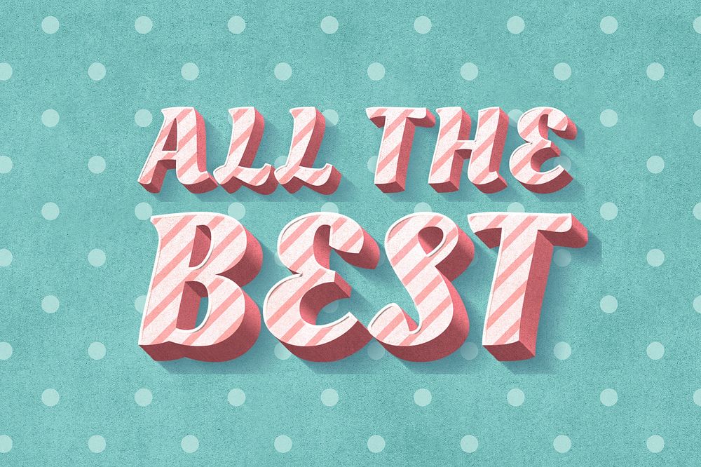 All the best 3d vintage word clipart